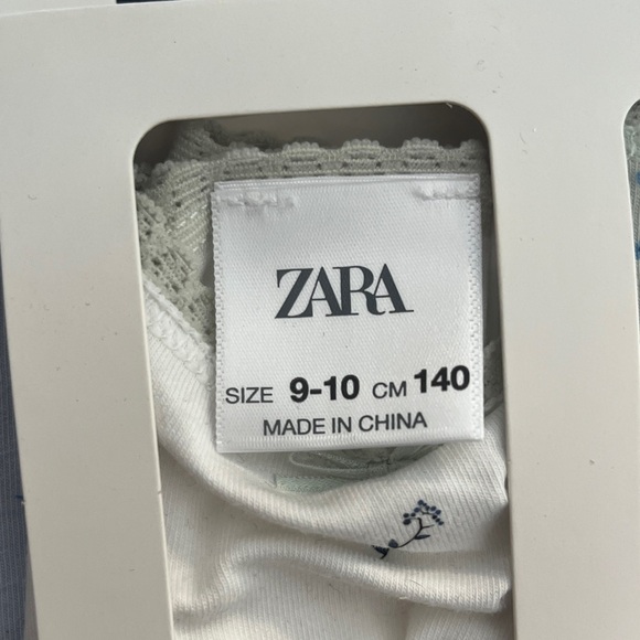 Zara Kids Floral Briefs Set - White Green and Blue size 9-10 - Picture 2 of 7